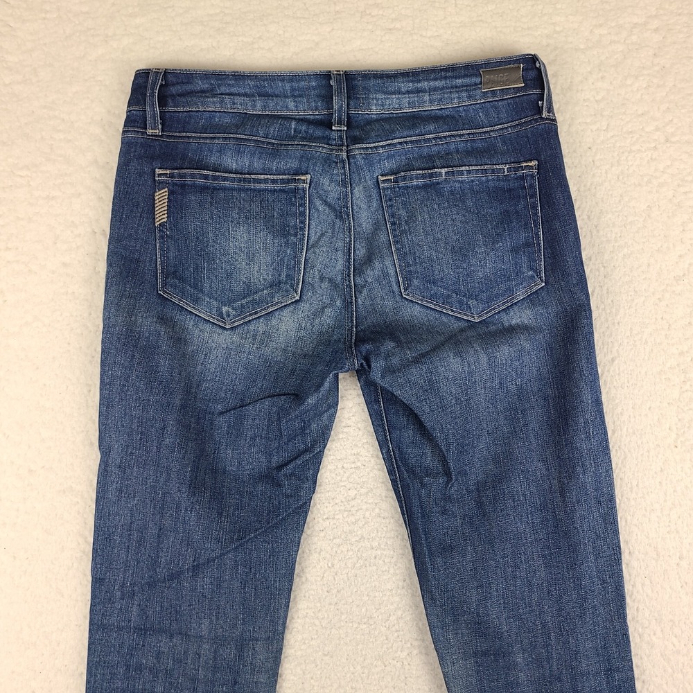 Paige Jeans Womens 26 Blue Jimmy Jimmy Skinny Penelope Distress Dark Wash Denim - Picture 10 of 13